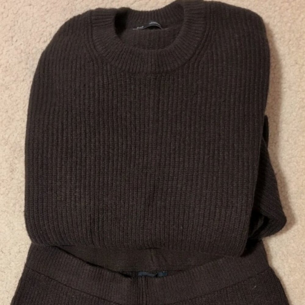 GAP CASHSOFT SHAKER STITCH PANTS SUIT TERRA BROWN Xtra SMALL